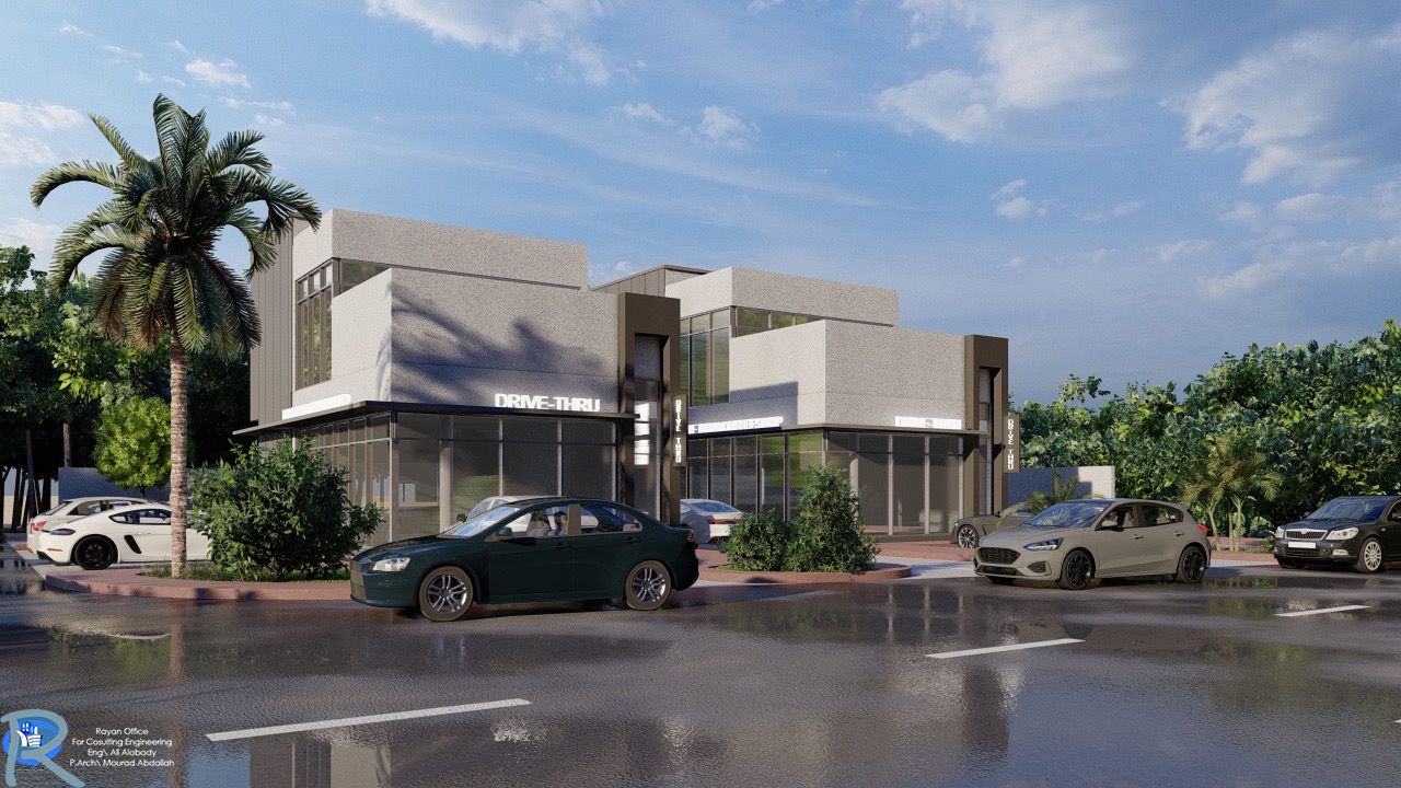 “Drive thru” project Safia104.. a place that combines the pleasure of indoor and outdoor seating with a view and the comfort of car service in one place.